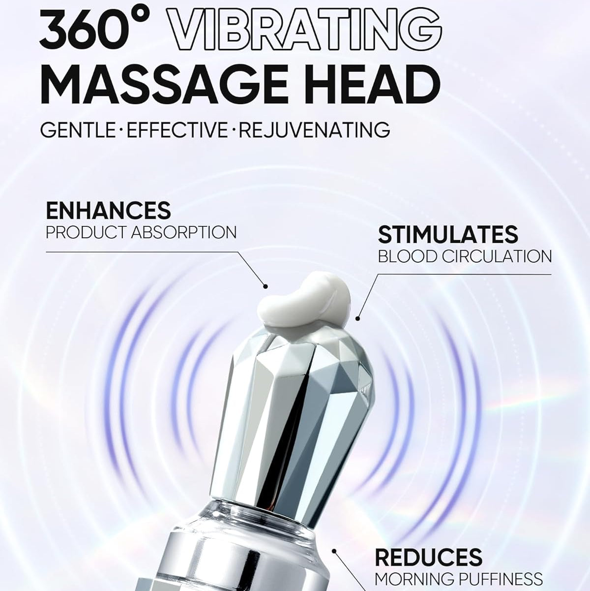 Crema lifting para el contorno de ojos con masajeador de cristal de 360°
