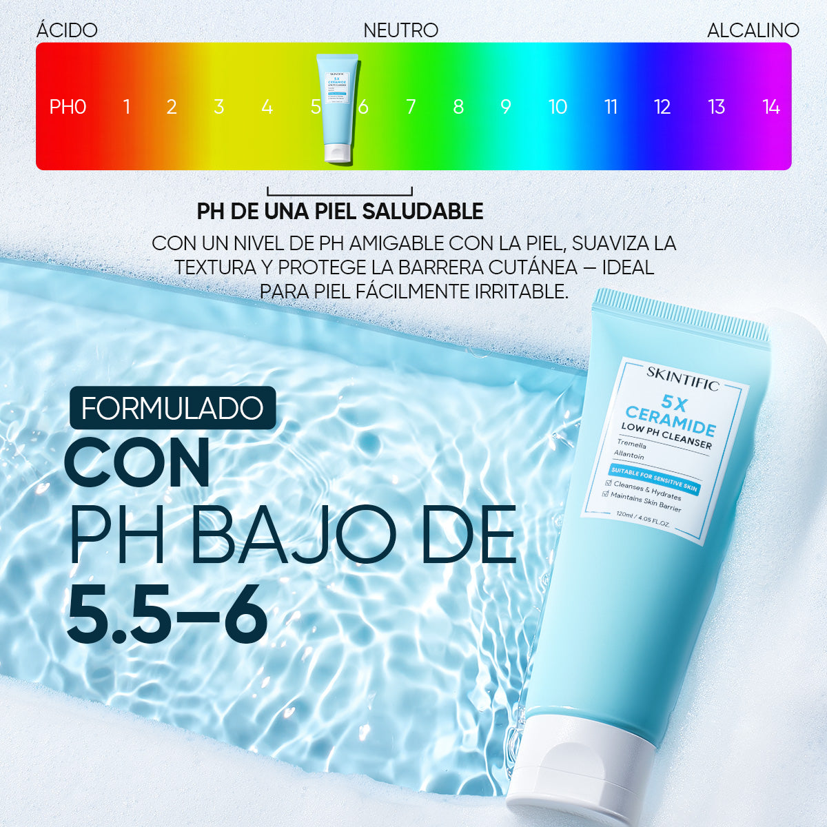 Limpiador facial 5X Ceramidas pH bajo