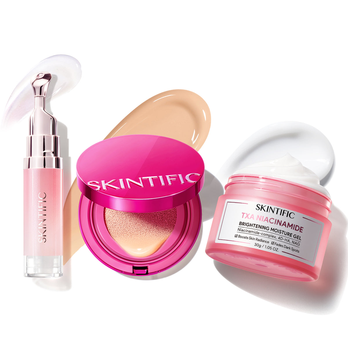 Brightening Moisture Gel & Glow Cover Cushion & Lip Serum 3pcs Set