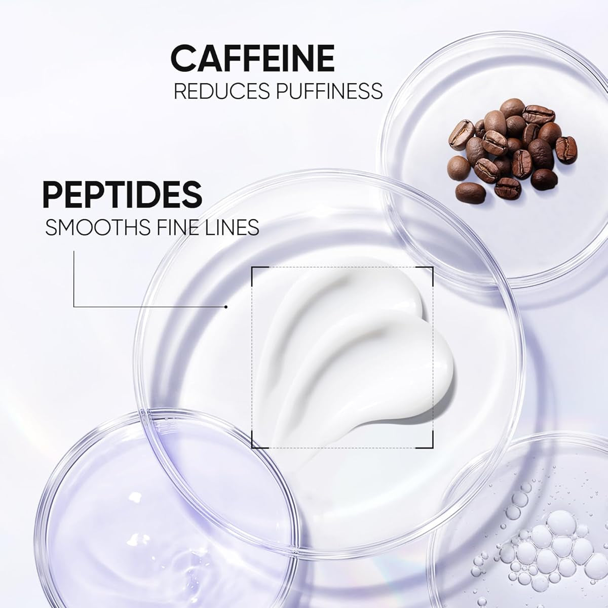 Crema lifting para el contorno de ojos con masajeador de cristal de 360°
