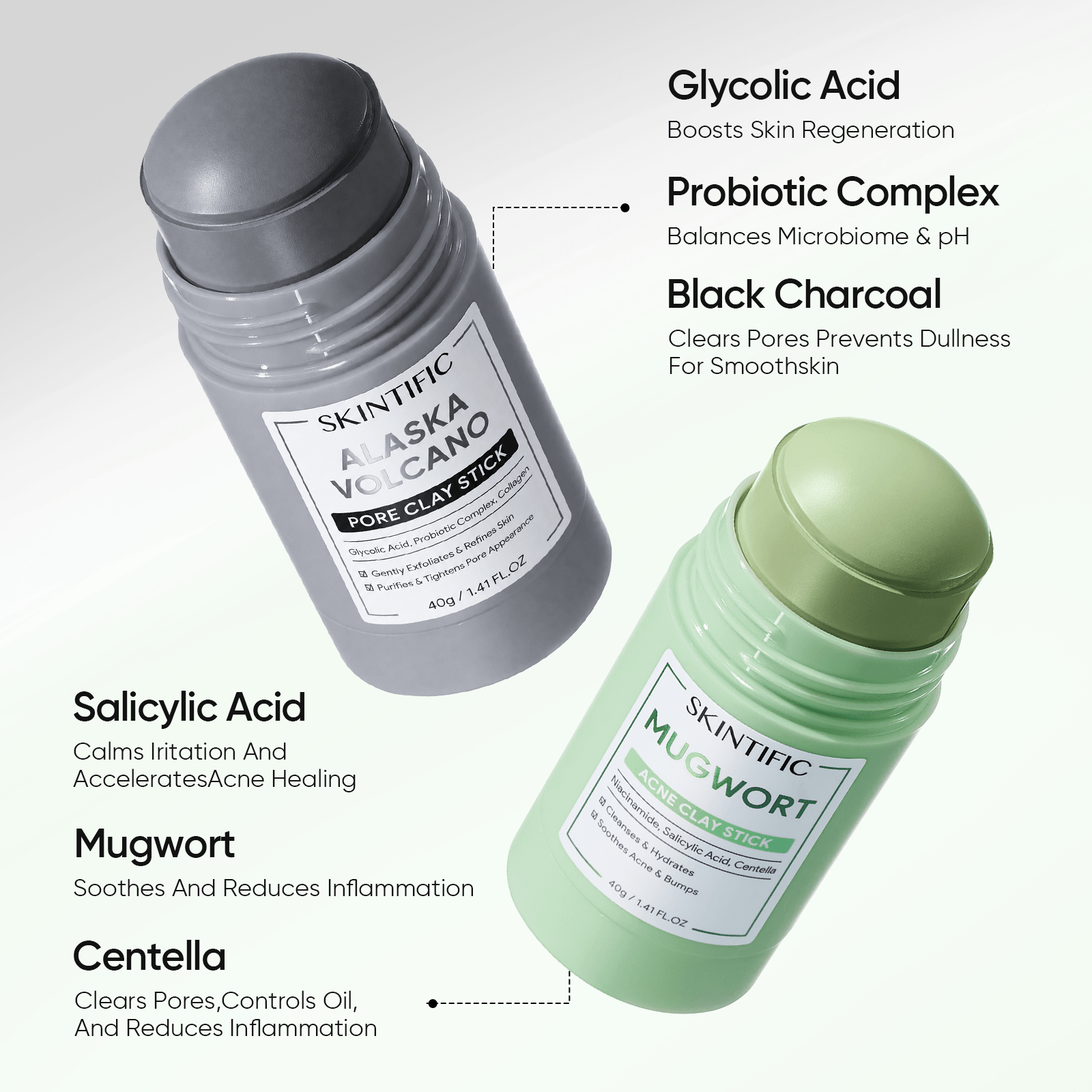Blackhead Control & Acne Care Deep Cleansing Clay Stick Duo Set 2pcs
