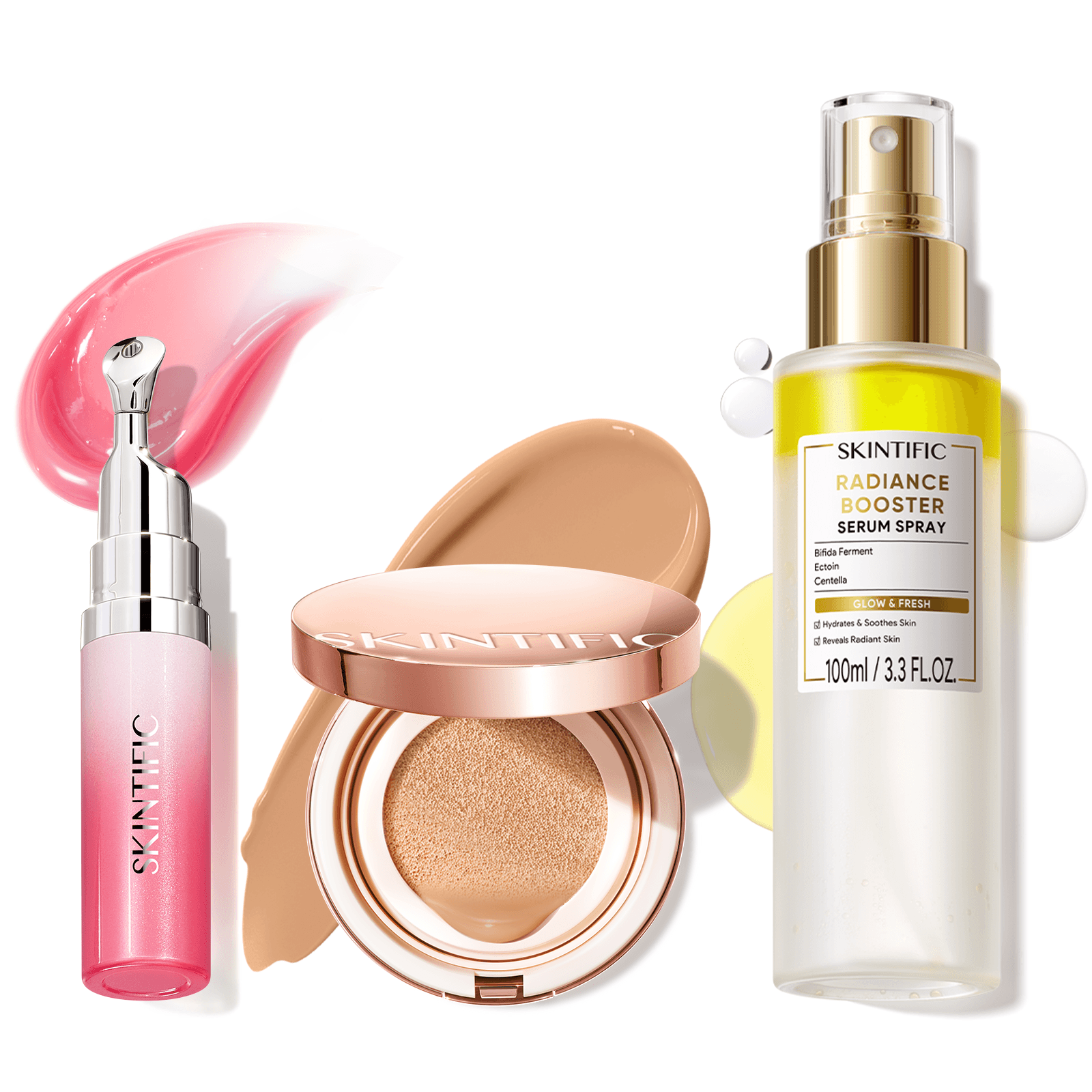12-Hour Long-Lasting Cushion, Serum Spray & Lip Serum Set