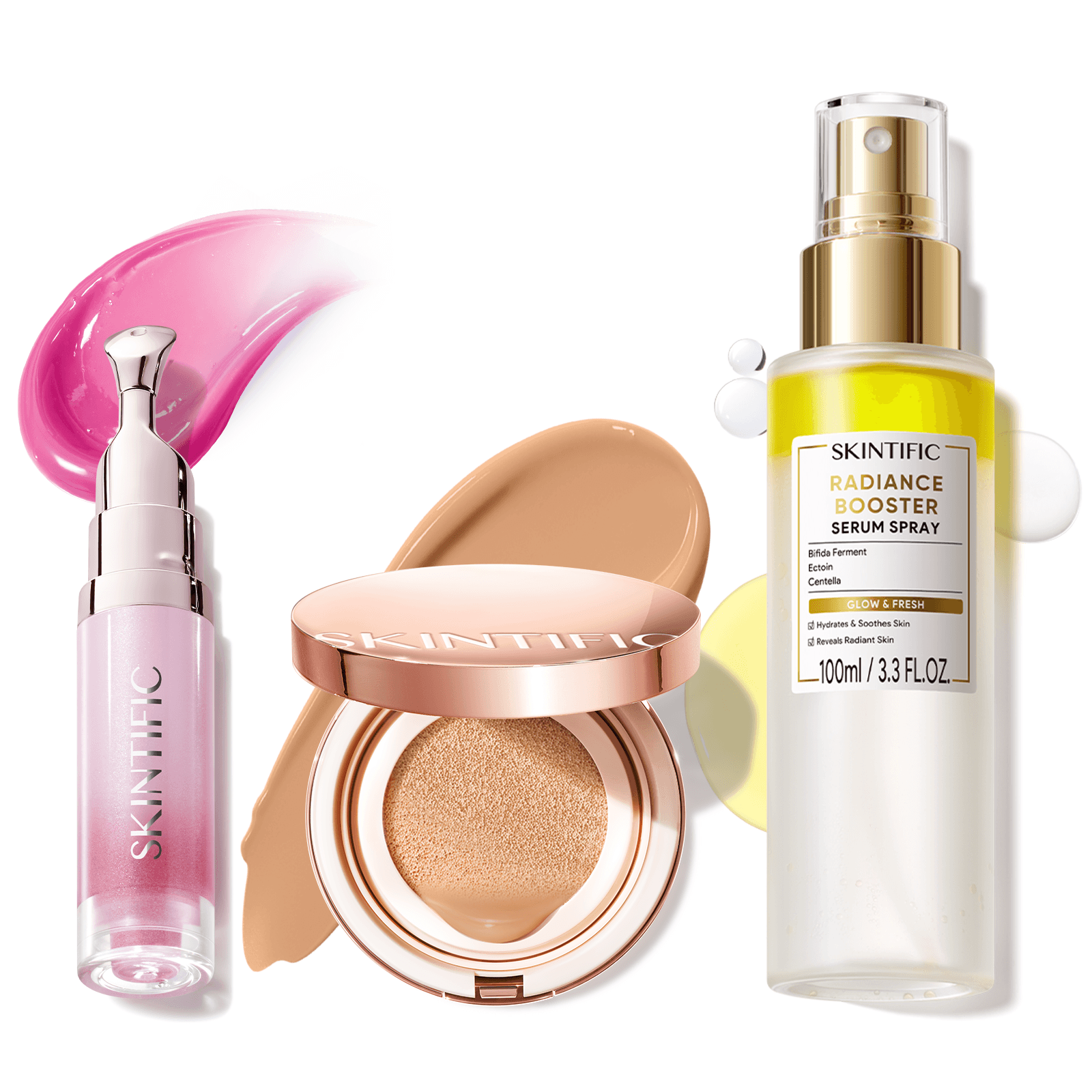 12-Hour Long-Lasting Cushion, Serum Spray & Lip Serum Set