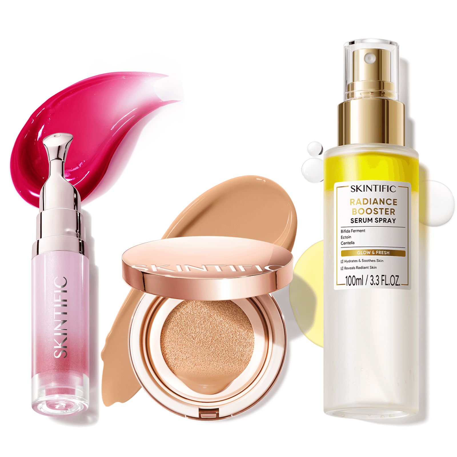 12-Hour Long-Lasting Cushion, Serum Spray & Lip Serum Set