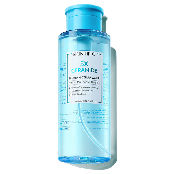 Agua micelar con 5 tipos de ceramidas, limpiador suave e hidratante